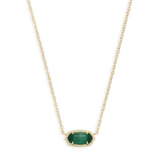 Custom Gold Necklace Green Stone