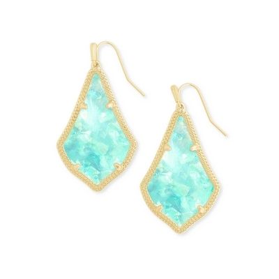 Silver Oval Light Blue Stone Earrings