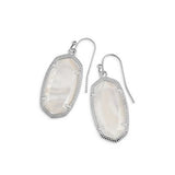 Silver Oval Transparent Stone Earrings