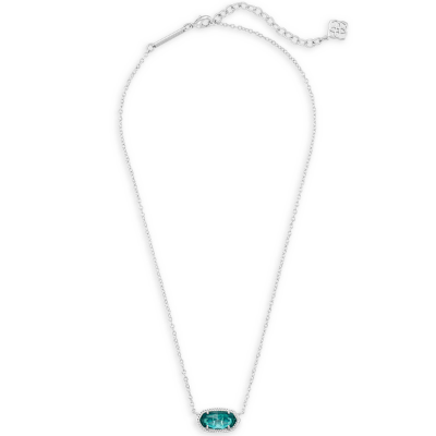 Kendra Scott Elisa Necklace Rhodium Light Blue Illusion D ore Jewelry