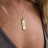Slate & Tell - Personalized Small Rectangle Pendant