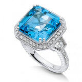 Color SG - Blue topaz and quartz, diamond ring