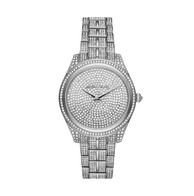 Michael Kors Women s Lauryn Pav Three Hand Watch D ore Jewelry
