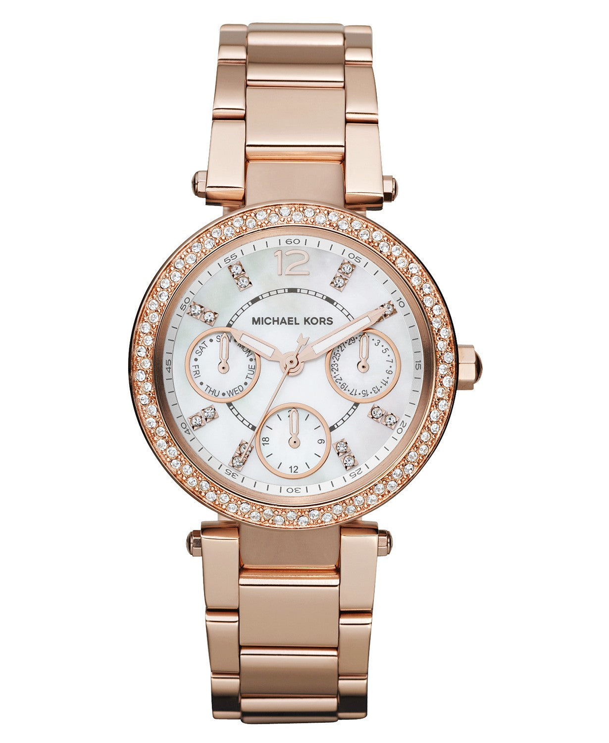 Michael Kors Women s Mini Parker Rose Gold Tone Watch D ore Jewelry