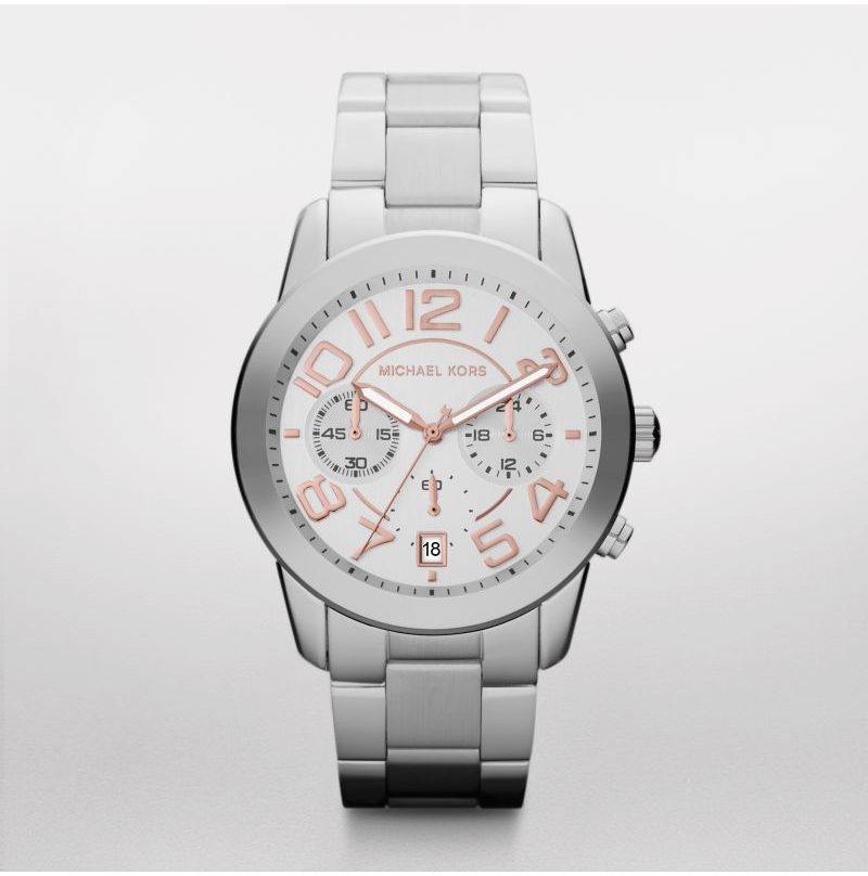 Michael Kors Women s Silver Tone Mercer Watch D ore Jewelry