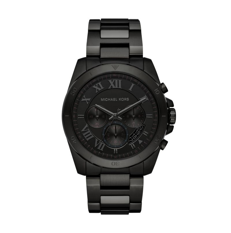 Michael Kors Men s Brecken Black IP Chronograph Watch D ore Jewelry