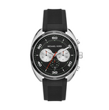 Michael Kors Men's Dane Stainless-Steel and Black Silicone Watch