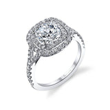 Sylvie - Marielle Classic Double Cushion Halo Engagement Ring