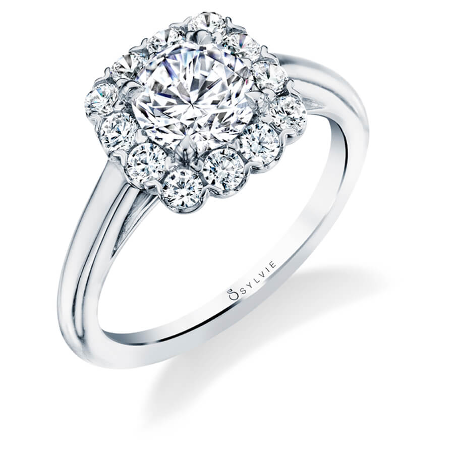 Sylvie - Chloe Classic Cushion Halo Engagement Ring