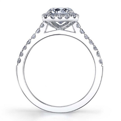 Sylvie - Emma- Cushion Cut Engagement Ring with Halo