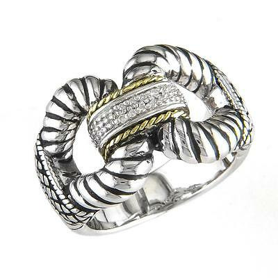 Andrea Candela 18KT, Sterling Silver Ring w/ Diamonds, Lazo Collection