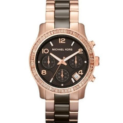 Michael kors watch women's rose gold plated stainless sale steel bracelet