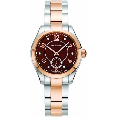 Philip Stein Women's Traveler Swiss-Quartz Watch with Two-Tone-Stainless-Steel Strap 91TRG-DCHMOP-SSTRG