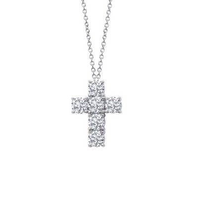 1.5 ct tw Cross Pendant Necklace