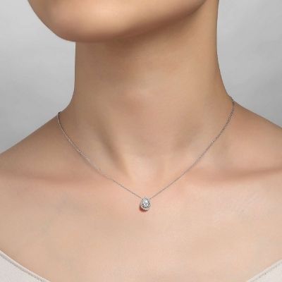 Lafonn Pear-Shaped Halo Necklace