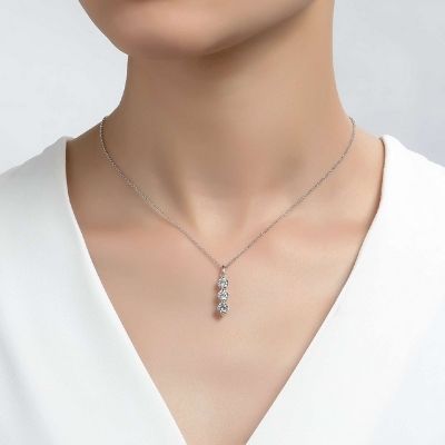 Lafonn Three-Stone Pendant Necklace