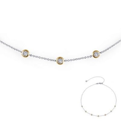 Lafonn 7 Symbols of Joy Gold-Plated CZ Two-tone Necklace