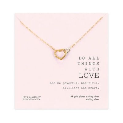 do all things with love linked hearts necklace