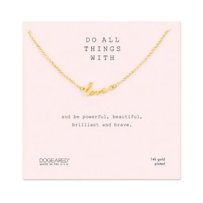 do all things with love script necklace