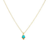 Gold Necklace Blue Stone