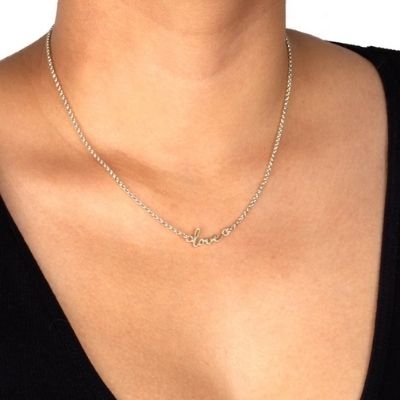 do all things with love script necklace