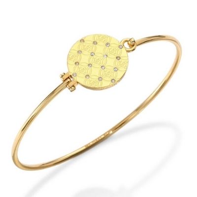 Michael Kors Gold Steel Heritage Monogram Crystal Bracelet
