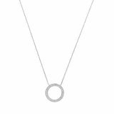 Michael Kors Silver Pave Open Circle Pendant Necklace