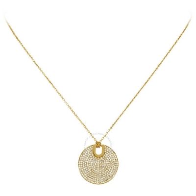 Michael Kors Gold-Tone Pave Round Pendant Necklace