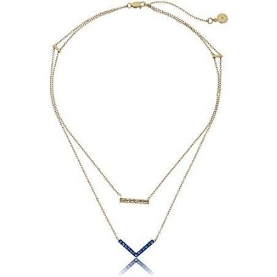Michael Kors Clear & Royal Blue Parisian Jewels Gold-Tone Double Pendant