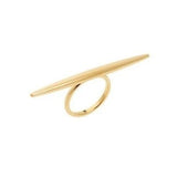 Michael Kors Gold Tone Steel Line Ring (Size 7)