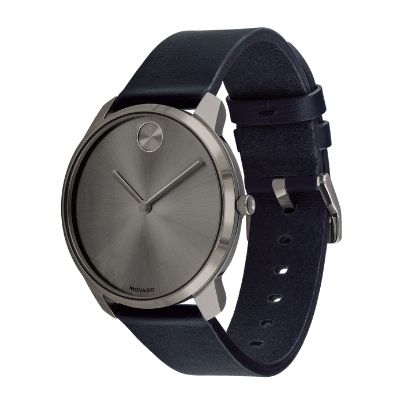 Movado BOLD Thin Men's Watch Dark Blue Leather 3600586
