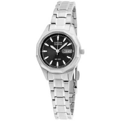 citizen ladies' eco-drive classic dress corso stainless steel rectangle watch Citizen - Brandclub