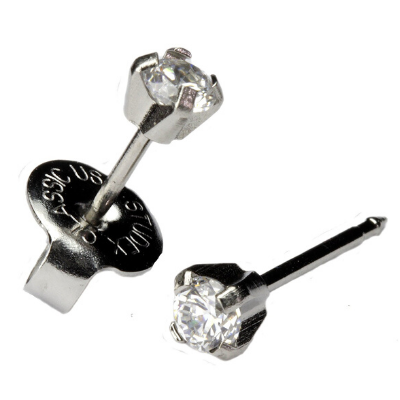 Silver Diamond Earrings