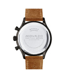 Movado Heritage Series Cognac Leather Strap Black and White Face 3650022