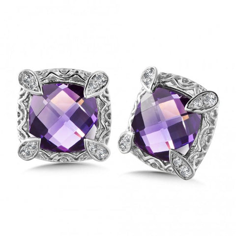 Color SG - Amethyst & Diamond Earrings