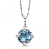 Color SG - Blue Topaz & Diamond Pendant