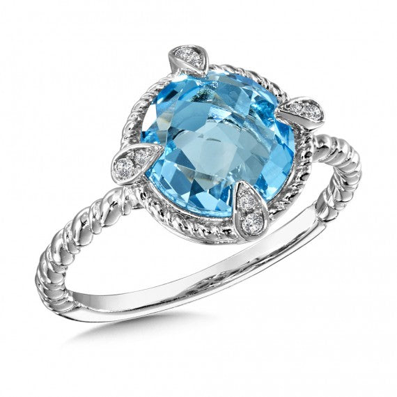 Color SG - Blue Topaz & Diamond Ring