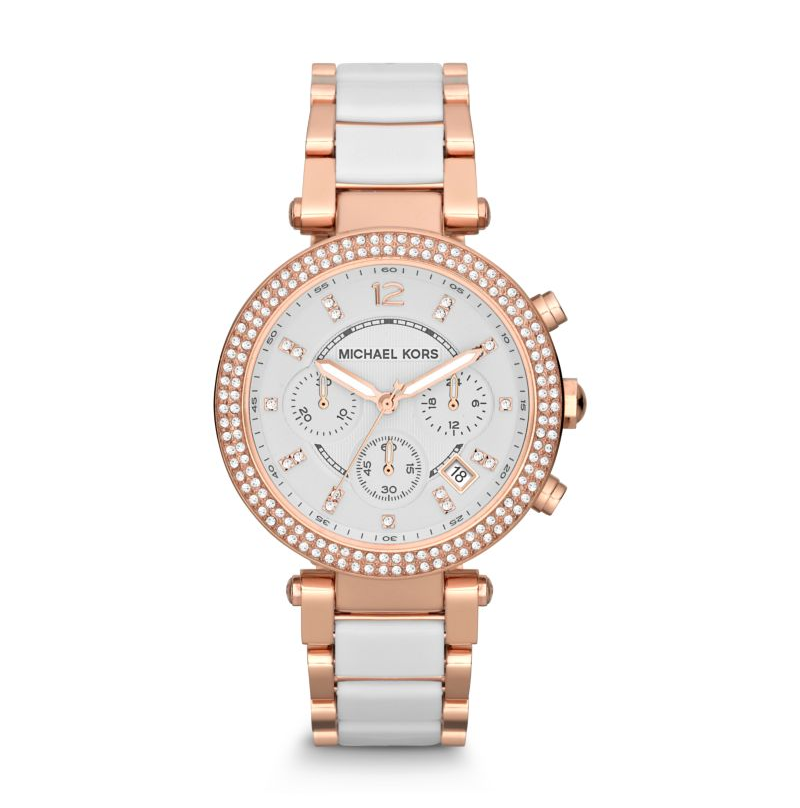 Michael kors rose 2025 gold watch links